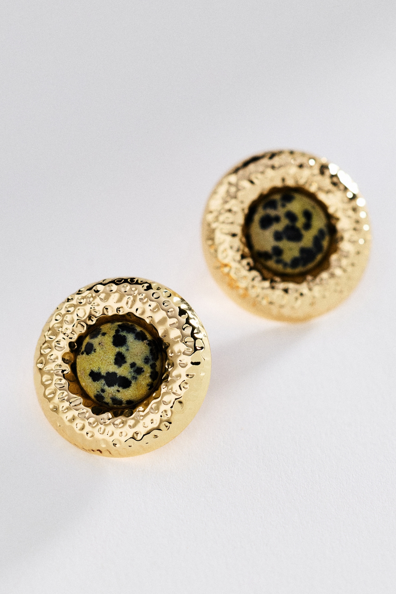 By Anthropologie Tiger's Eye Button Post Earrings