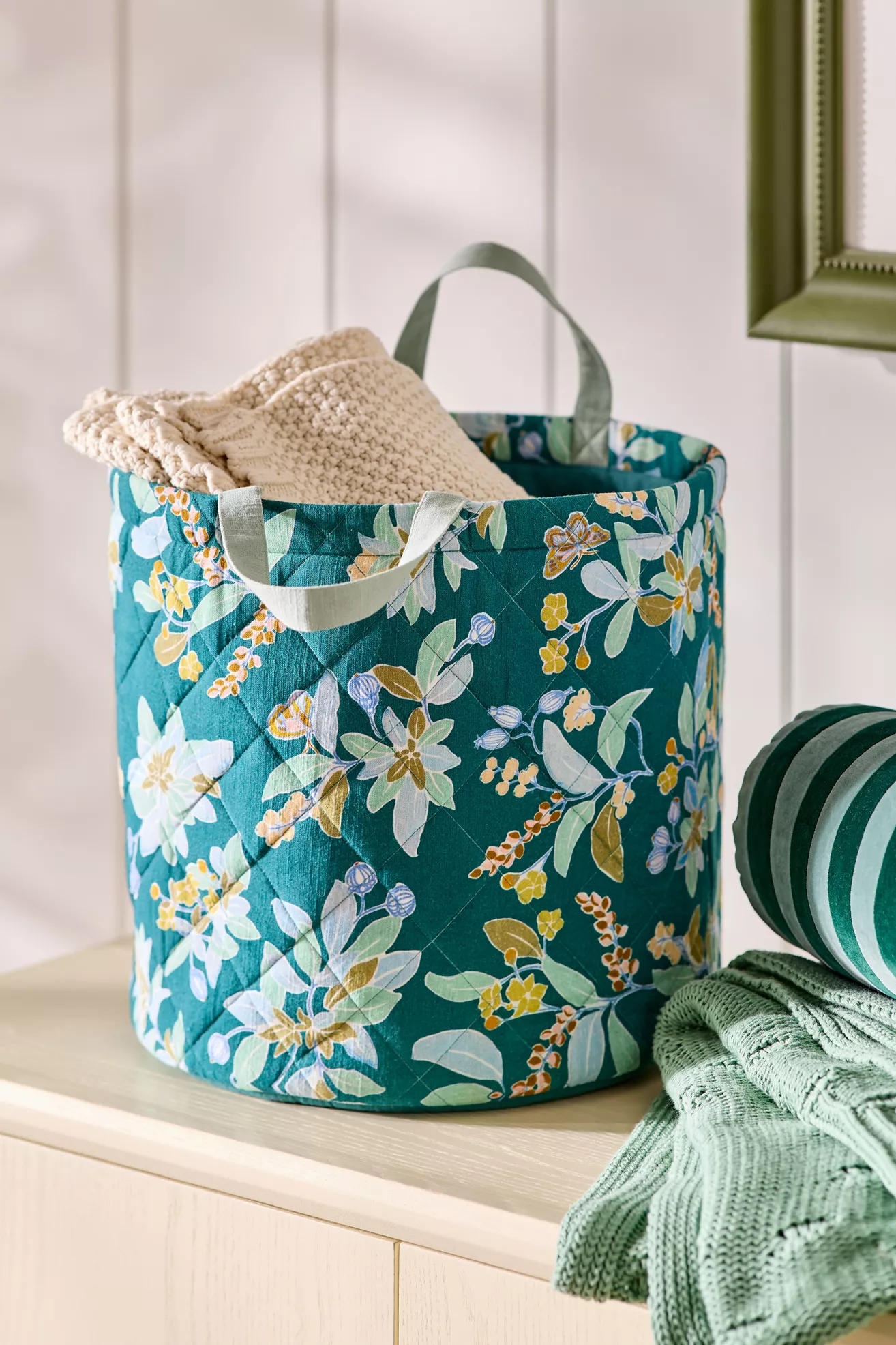 Claire De Quenetain Quilted Floral Basket