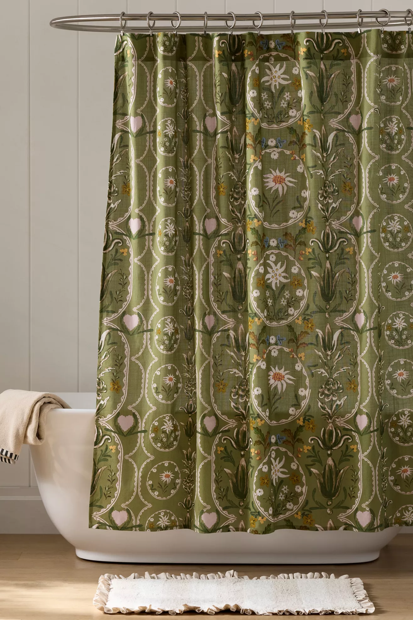 MINDTHEGAP Edelweiss 100% Cotton Slub Shower Curtain