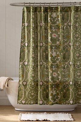 MINDTHEGAP Edelweiss 100% Cotton Slub Shower Curtain