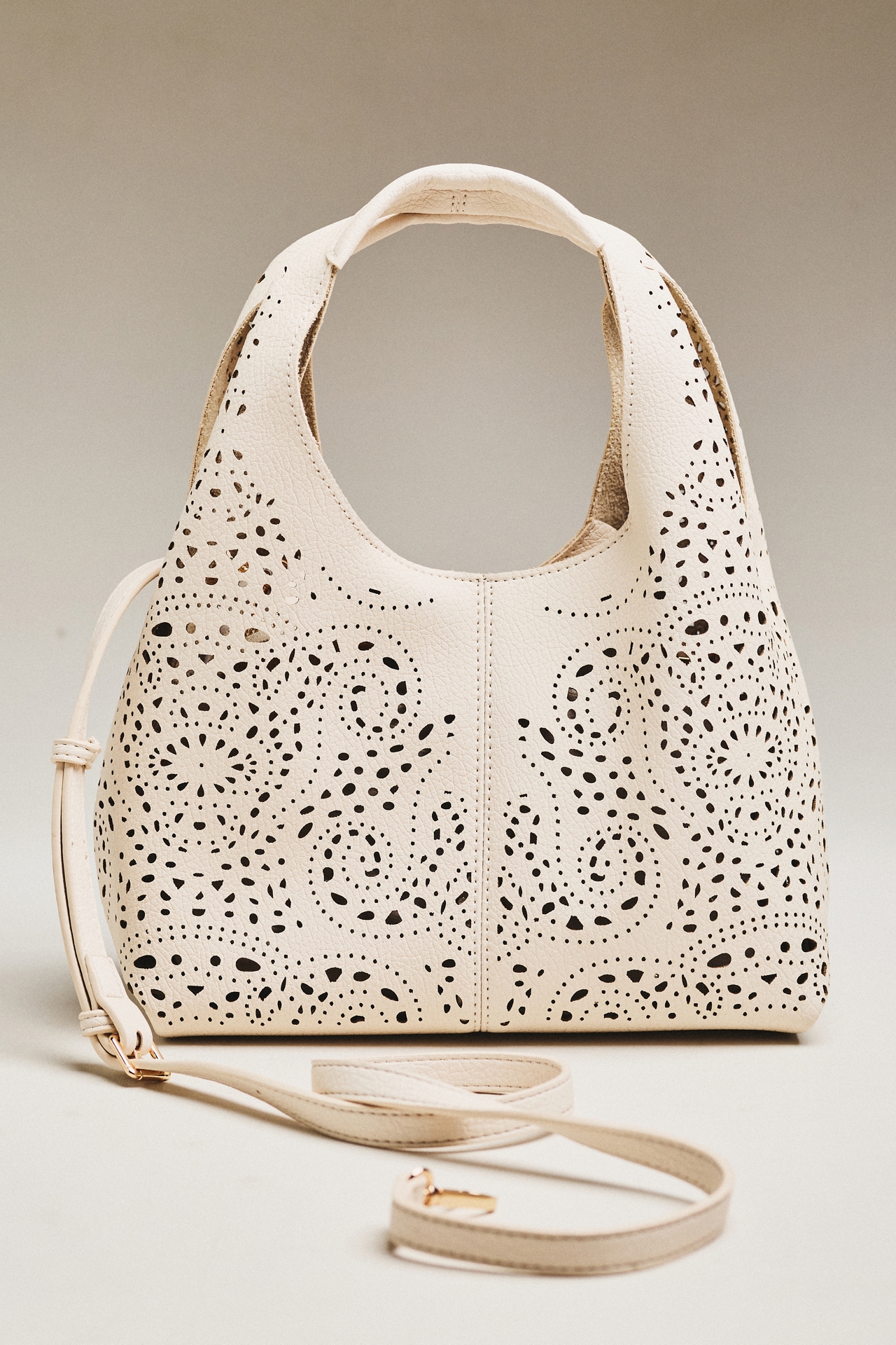 Melie Bianco Perforated Mini Hand Bag