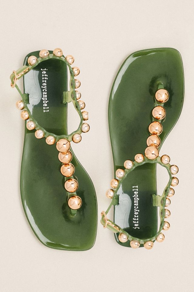 Jeffrey Campbell Plated T Strap Flip-Flop Sandals #1
