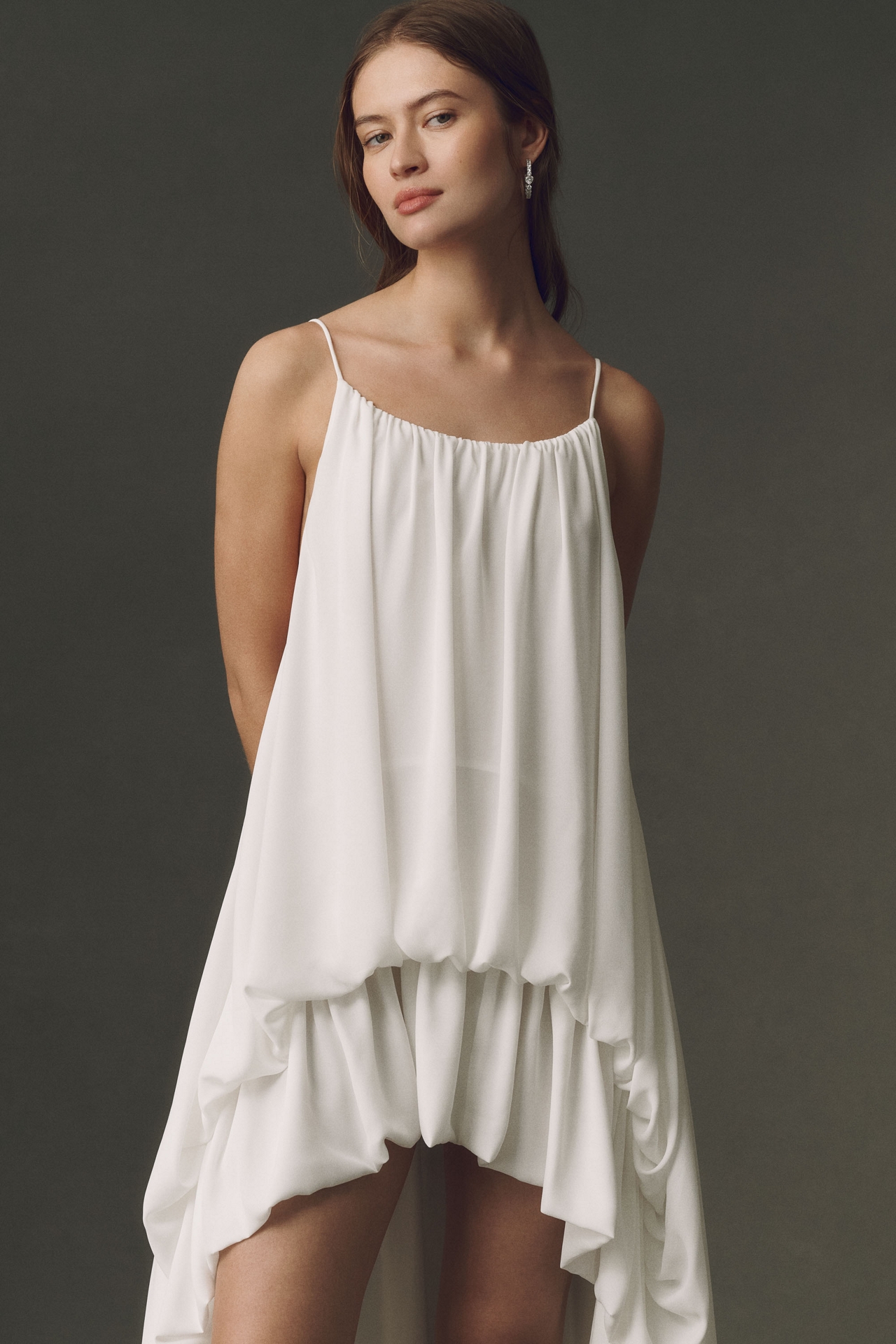 Bronx and Banco Kinsley Silk Blend High-Low Dress