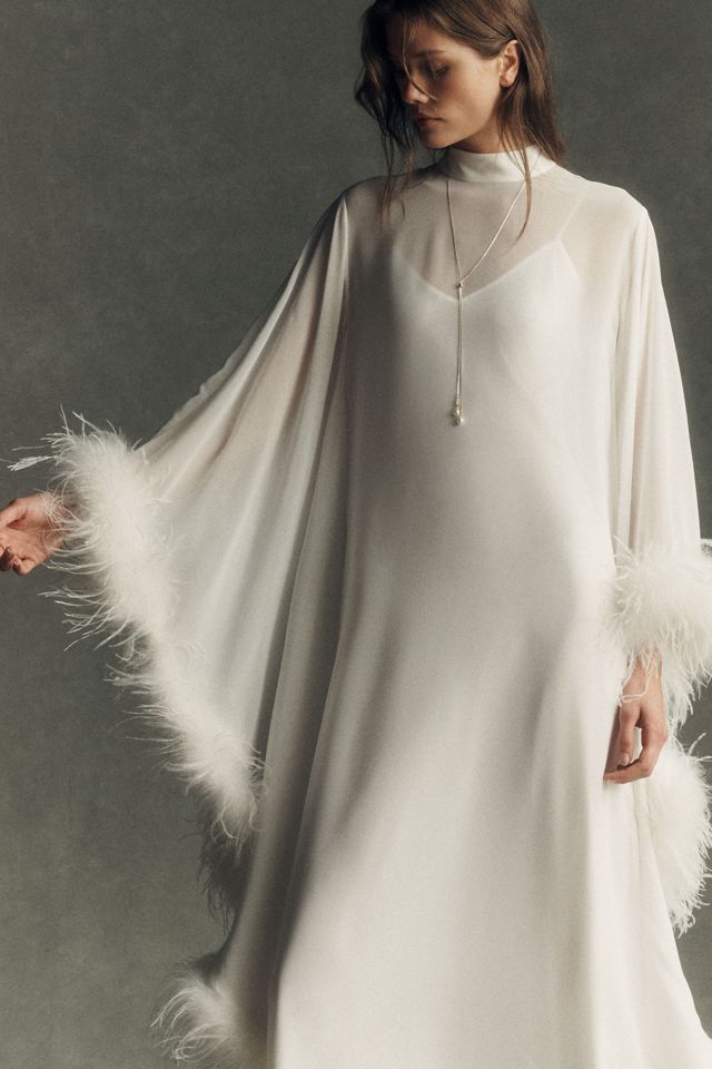 Hutch Feather-Trim Sheer Kaftan #3