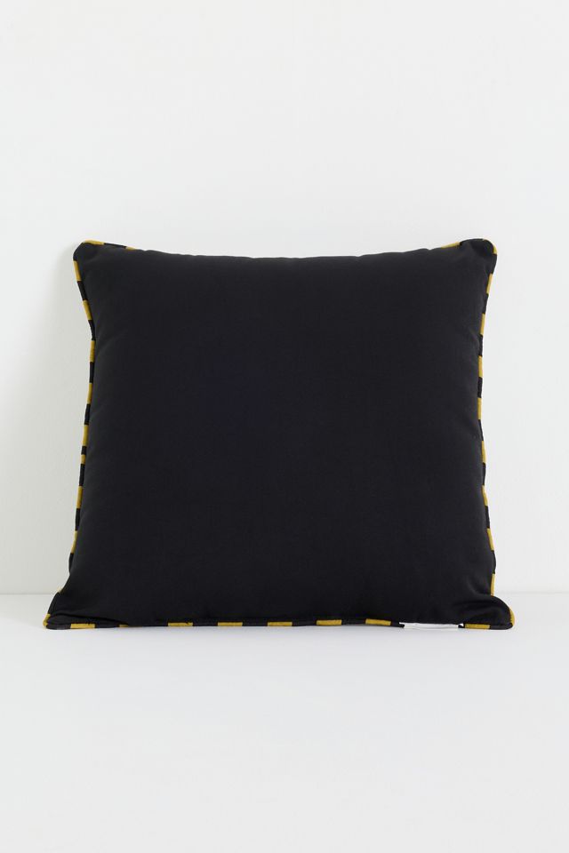 Agatha Embroidered Black Cat Indoor/Outdoor Pillow | AnthroHome