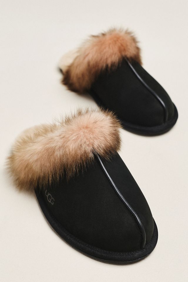 UGG® Schuffette Nubuck Fur-Trim Slippers #1