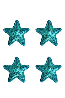 Coro Cora Handwoven 3D Blue Starfish Napkin Rings, Set of 4