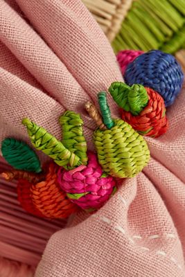 Coro Cora Handwoven Assorted Fruit Napkin Rings, Set of 4