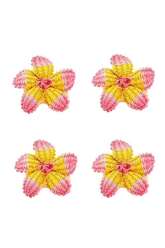 Coro Cora Handwoven Hibiscus Napkin Rings, Set of 4 #1