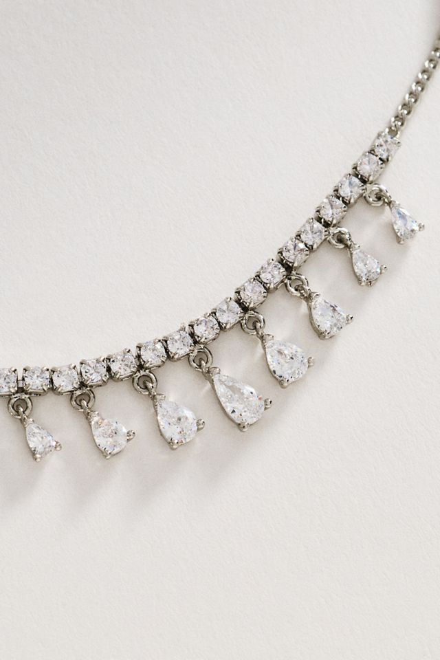 By Anthropologie Crystal Tennis Necklace #1