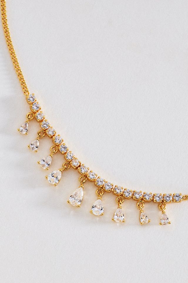 By Anthropologie Crystal Tennis Necklace #1