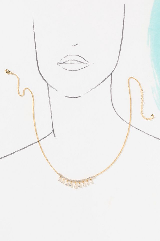 By Anthropologie Crystal Tennis Necklace #2