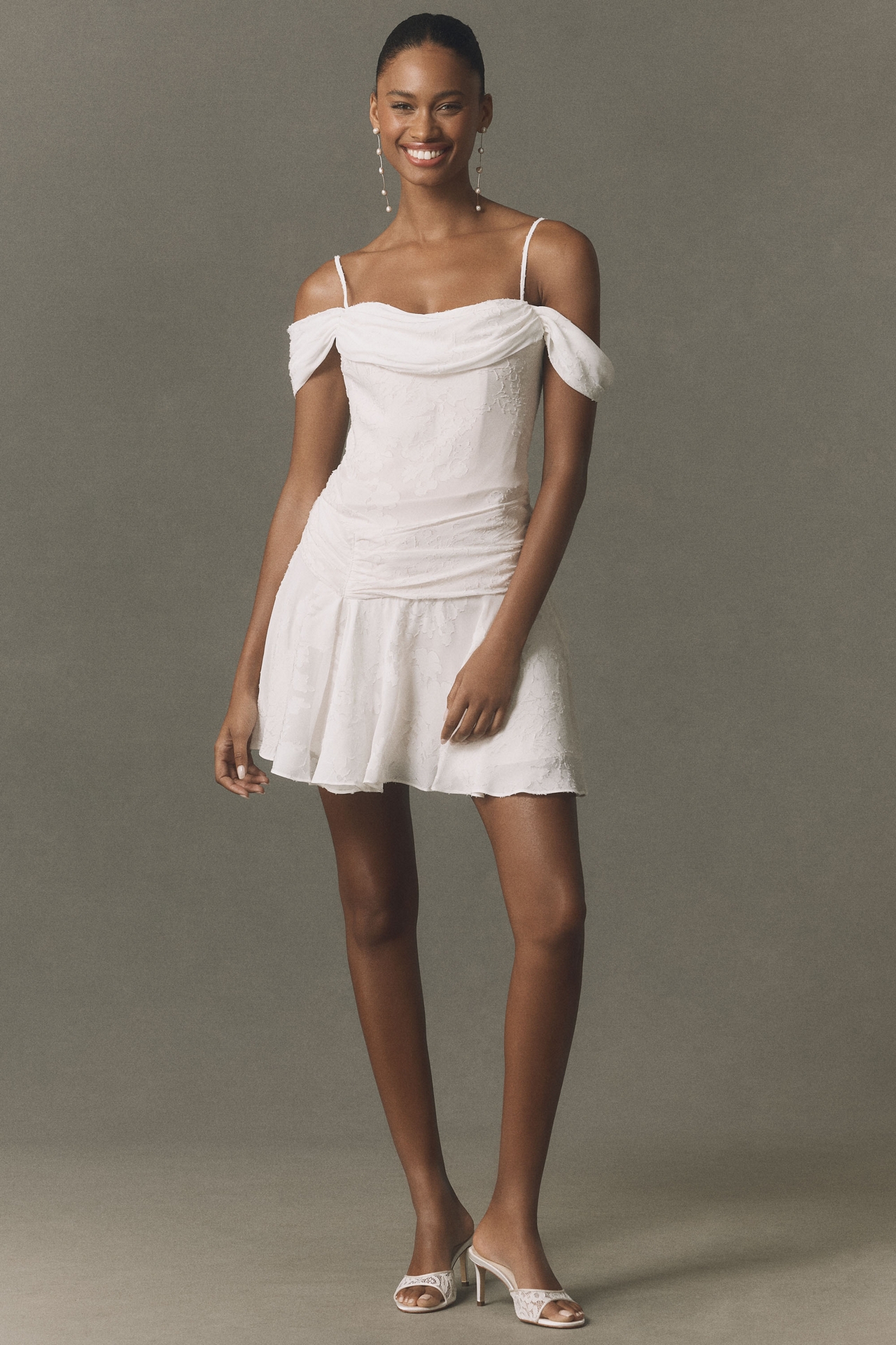 BHLDN Fit & Flare Lace Mini Dress