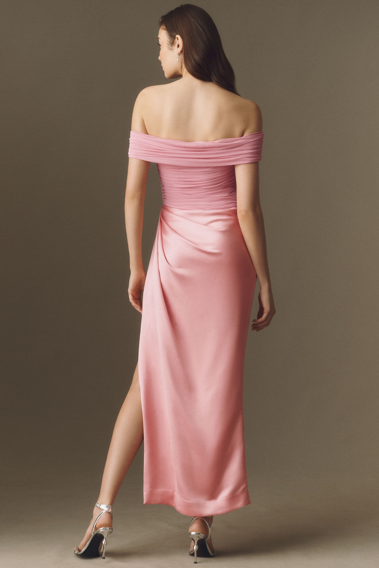 BHLDN Off-The-Shoulder Mesh Maxi Dress