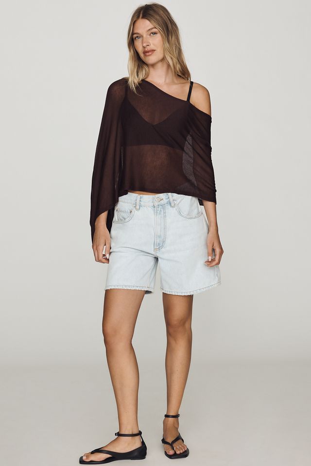 By Anthropologie Sheer Knit Poncho #1