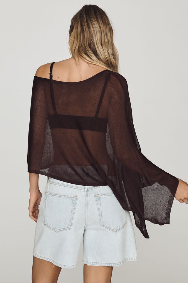 By Anthropologie Sheer Knit Poncho #2