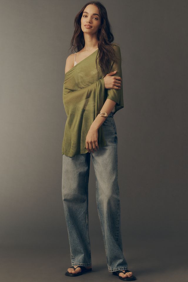 By Anthropologie Sheer Knit Poncho #1