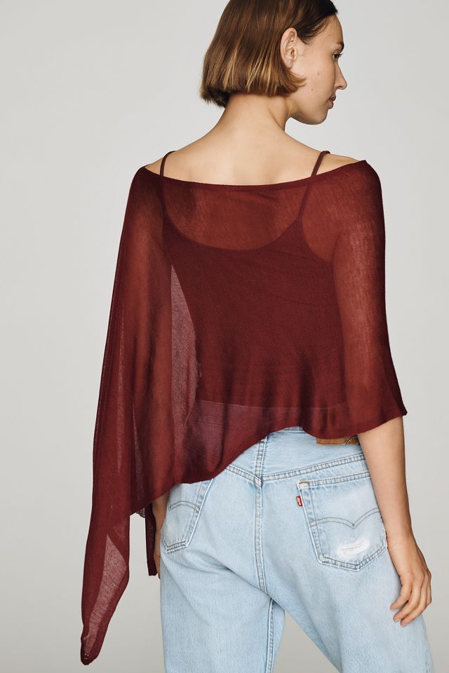 By Anthropologie Sheer Knit Poncho #1
