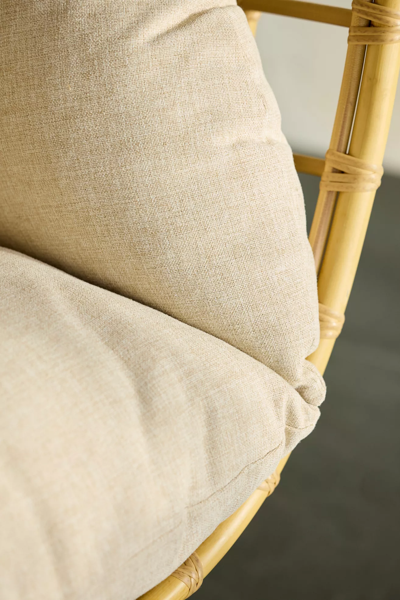 Close-up of cushion fabric texture and seating area