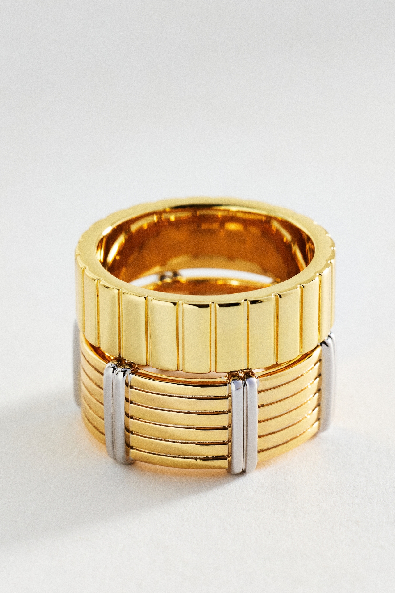 Luv Aj Luna Bezel Rings, Set of 2