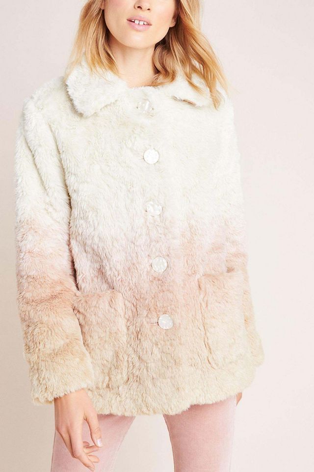 Ombr? Faux-Fur Coat #1