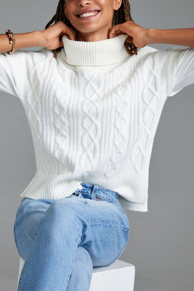 Design History Layered Cable-Knit Sweater Tee #4