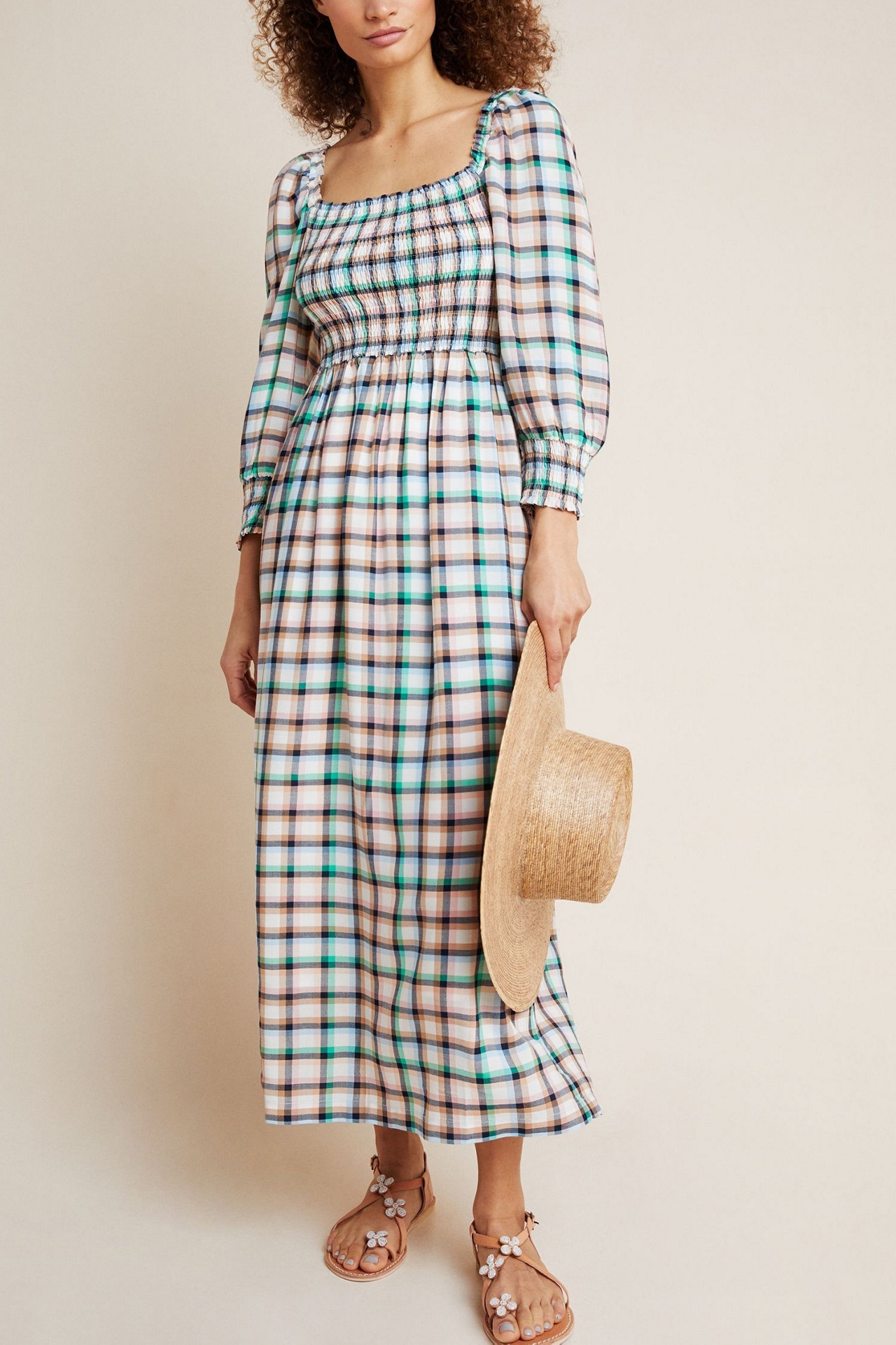 Maeve Cerie Smocked Maxi Dress