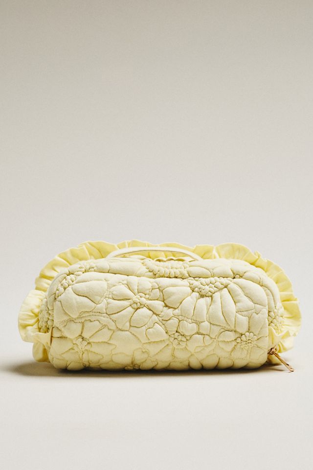 By Anthropologie Dahlia Quilted Ruffle-Trim Cosmetic Pouch #1