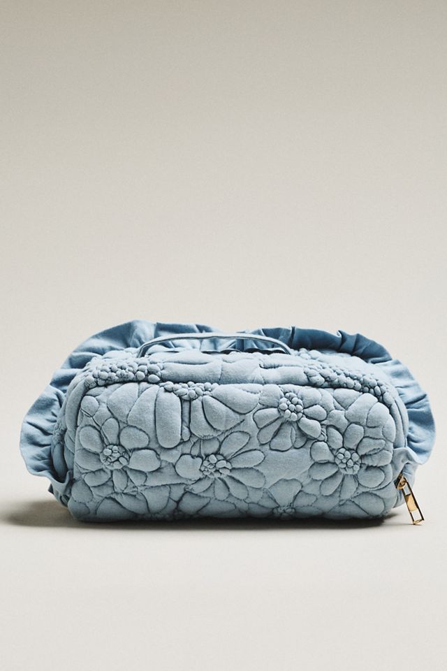 By Anthropologie Dahlia Quilted Ruffle-Trim Cosmetic Pouch #1
