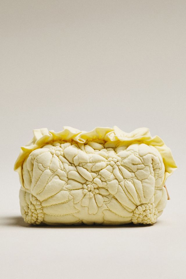 By Anthropologie Dahlia Quilted Cotton Travel Cosmetic Pouch #1