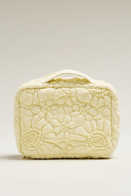 By Anthropologie Quilted Floral Hanging Cosmetic Bag
