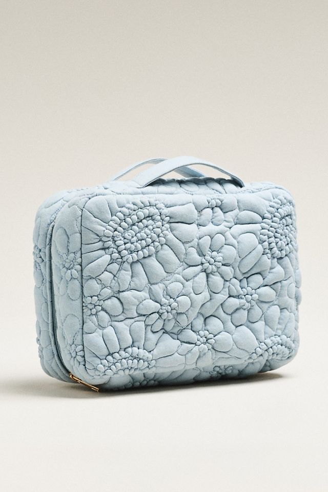 By Anthropologie Quilted Floral Hanging Cosmetic Bag #1