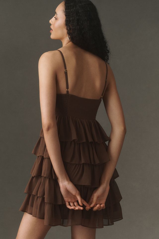 BHLDN Crochet Ruffle Mini Dress | Anthropologie