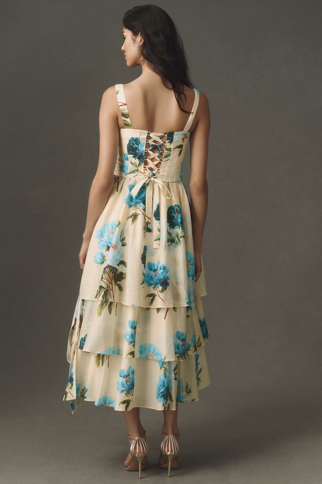 BHLDN Bustier Tiered Maxi Dress #1