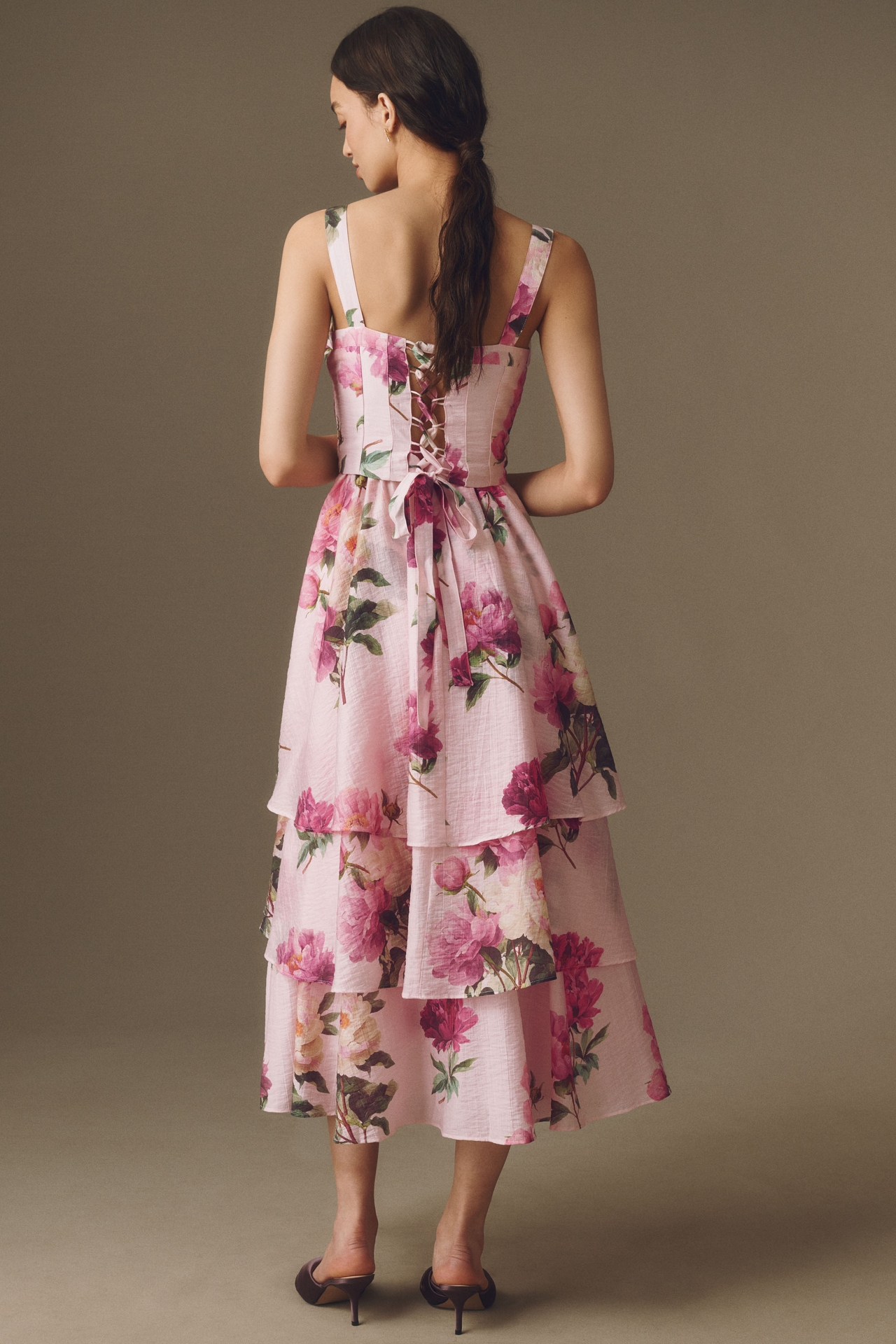 BHLDN Bustier Tiered Maxi Dress