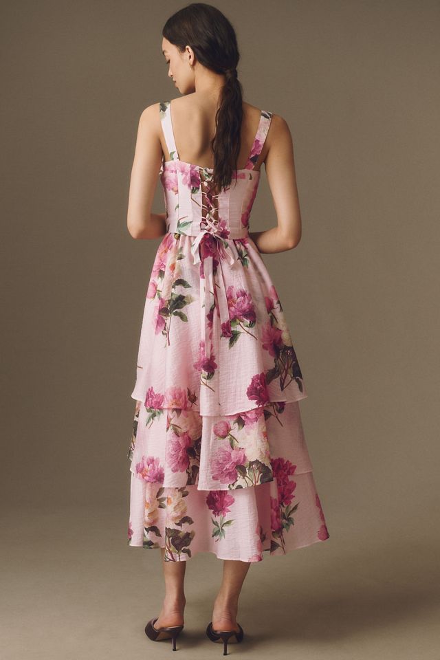 BHLDN Bustier Tiered Maxi Dress #1
