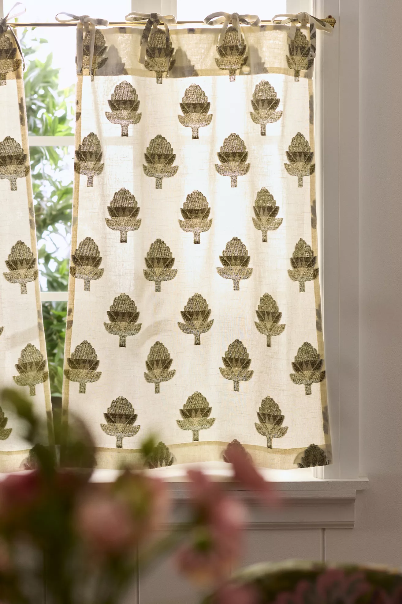 Cheyenne Cotton Jacquard Icon Cafe Curtains, Set of 2