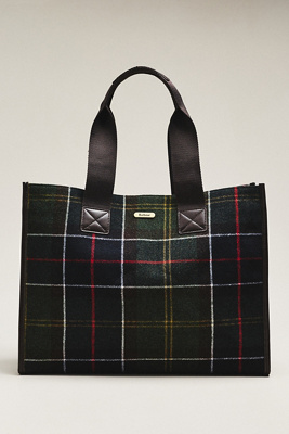 Barbour Turnberry Tartan Tote Bag In Green
