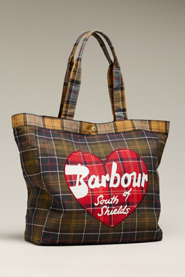 Barbour Heart Tote Bag In Green