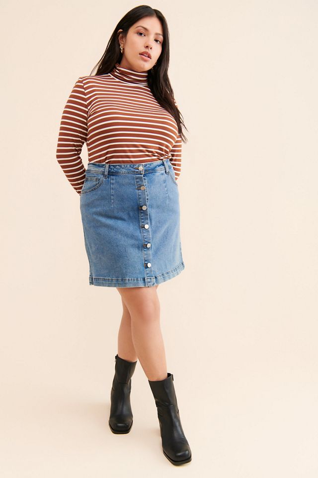 Eloquii Striped Layering Turtleneck Top #3