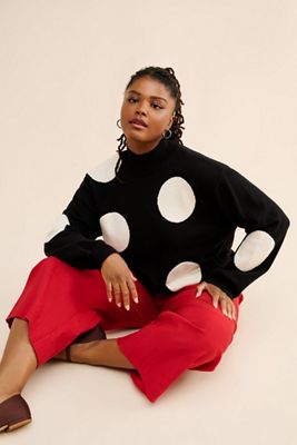 Eloquii Polka Dot Sweater