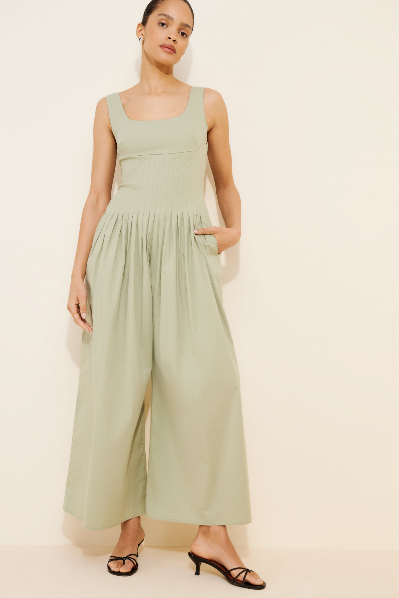 Line + Dot Abbott Pleated Jumpsuit