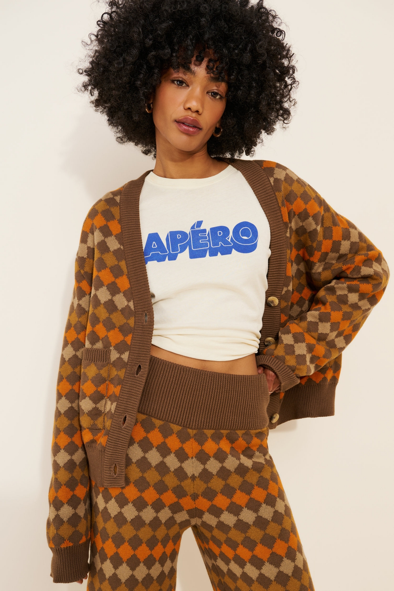 Known Supply Bruno Argyle Cardigan Sweater