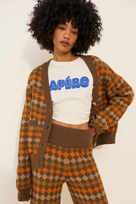 Known Supply Bruno Argyle Cardigan Sweater