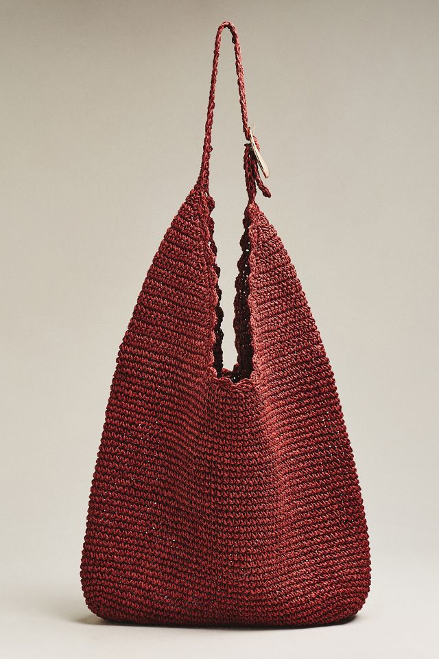 Love Knot Raffia Scalloped Slouchy Bag #1