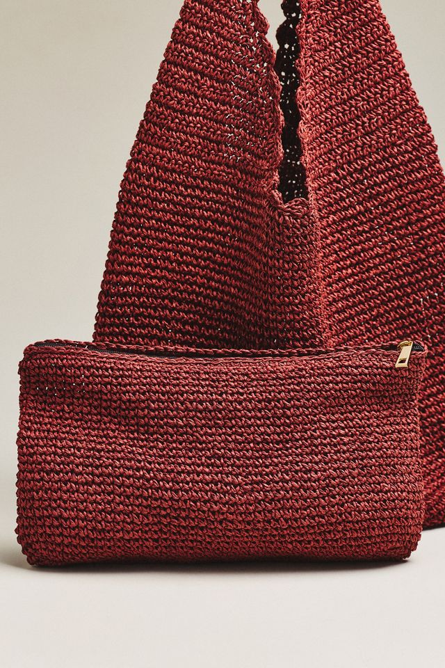 Love Knot Raffia Scalloped Slouchy Bag #2