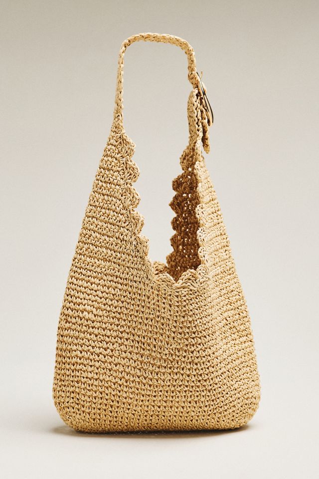 Love Knot Raffia Buckle Slouchy Bag #1