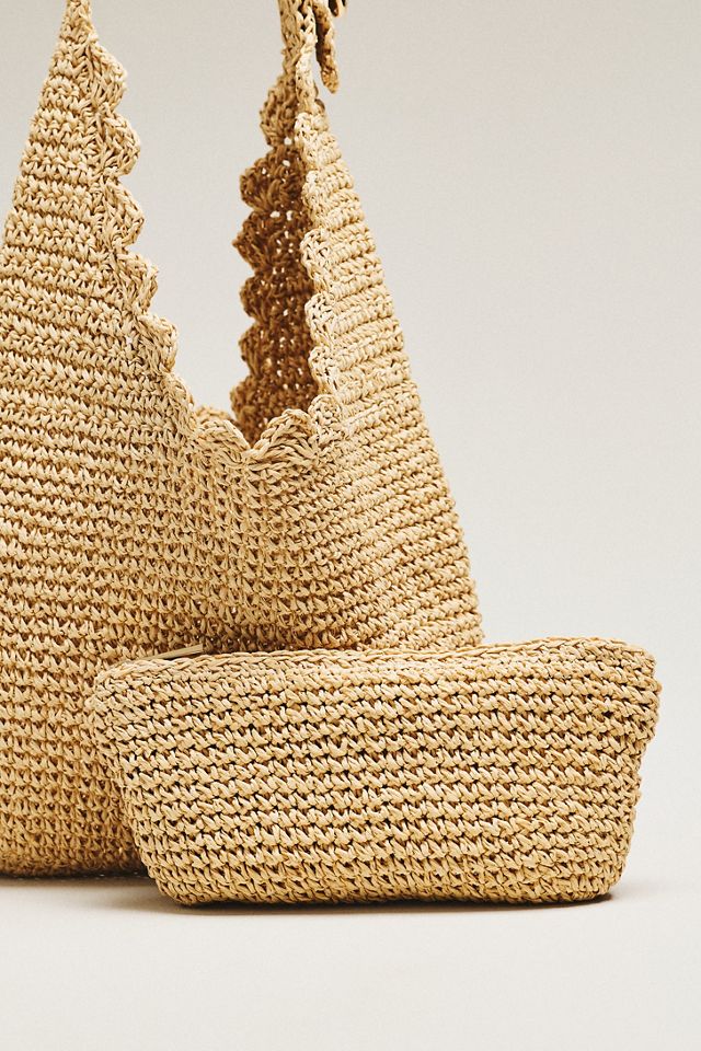 Love Knot Raffia Buckle Slouchy Bag #2