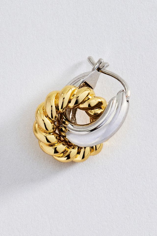 Luv AJ Two-Tone Rope Interlock Hoops #1