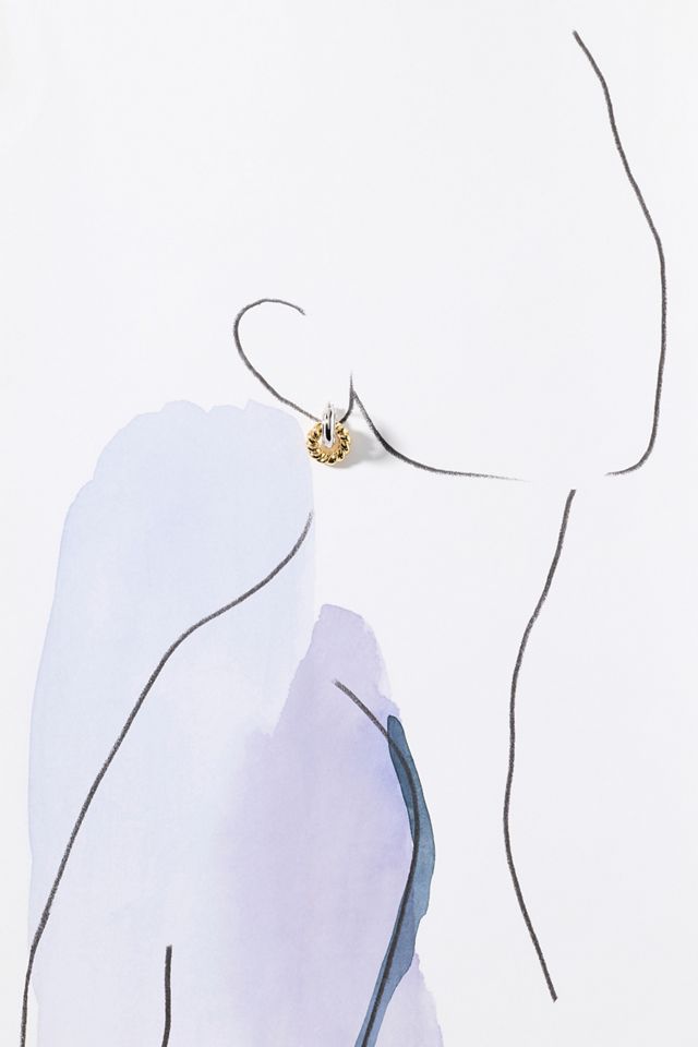 Luv AJ Two-Tone Rope Interlock Hoops #2